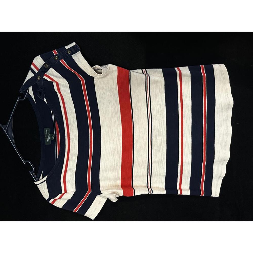 Classic Striped Top by Lauren Jeans Co. MISSING BUTTON